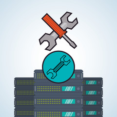 Web Hosting design. Data center  icon. Isolated illustration , vector