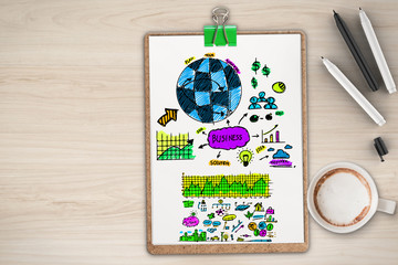 business creativity concept with colorful business plan