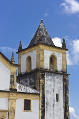 Fototapeta na wymiar Detail of an ancient church in Olinda, Recife, Brazil