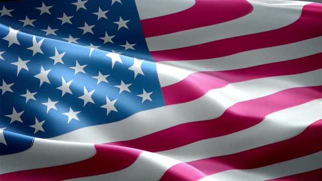 United States of America national flag. Infinite loop. New effect and different lightining.