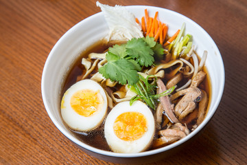Ramen soup in asian restaurant