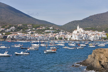 View of the beautiful village of Cadaques in the Costa Brava in Catalonia, Spain.