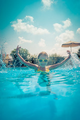 Child in swimming pool