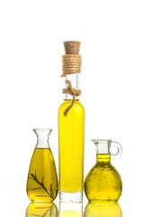 Extra olive oils bottles isolated