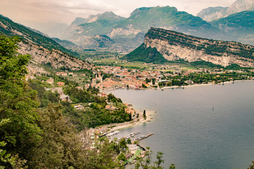Panorama of Torbole, Lake Garda, Italy.