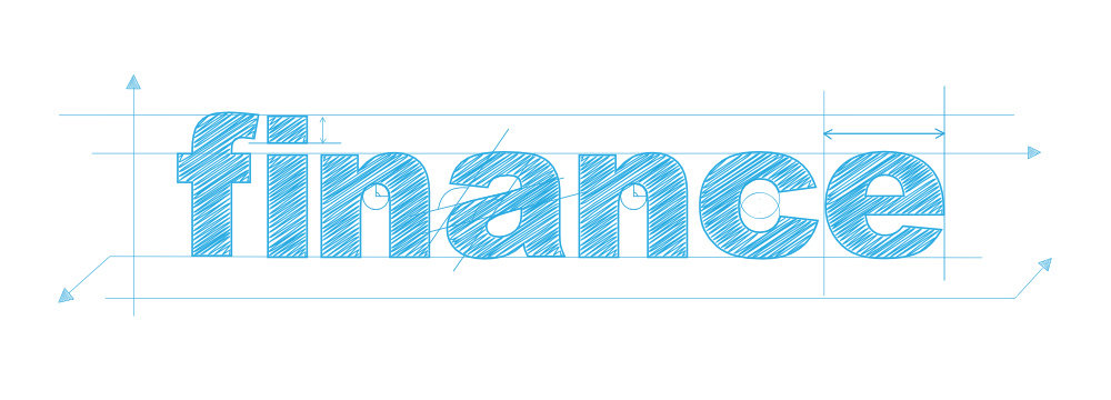 FINANCE Vector Technical Lettering Icon 