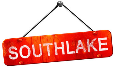 southlake, 3D rendering, a red hanging sign