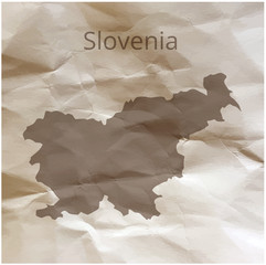 Map of the Slovenia on papyrus. Vector illustration.
