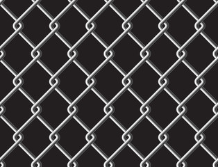 Fototapeta premium Steel mesh metalic fance black seamless background