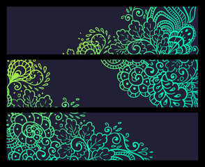 Fototapeta na wymiar vector floral backgrounds set