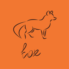 Silhouette of a fox