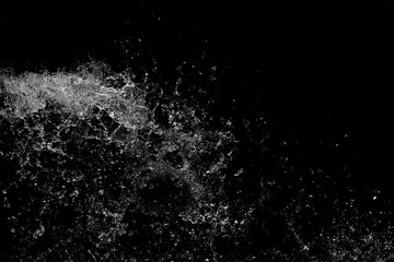 Stylish water splash. Isolated on black background