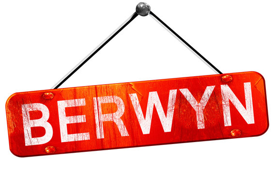 Berwyn, 3D Rendering, A Red Hanging Sign