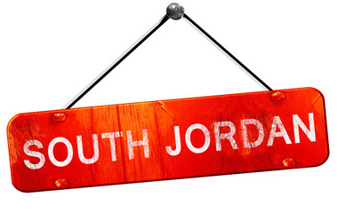 south jordan, 3D rendering, a red hanging sign