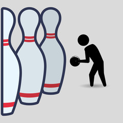 Bowling design. Sport icon. Flat illustration , vector