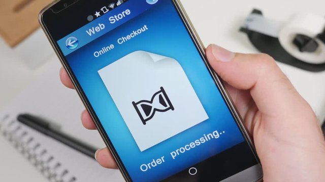 Paying on a web store directly from a smartphone device.