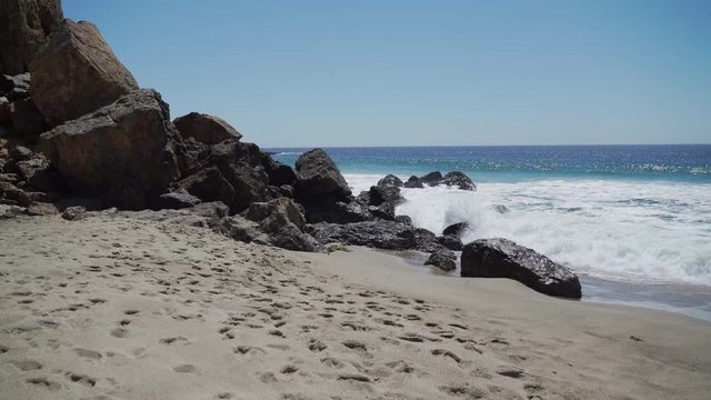 The beach and rocks at Point Dume
