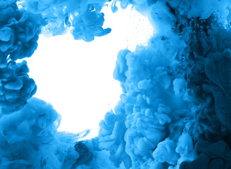 Fototapeta premium Acrylic colors in water. Abstract background.