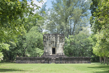 Fototapeta na wymiar The Front of Phluang Sanctuary in Surin, public areas.