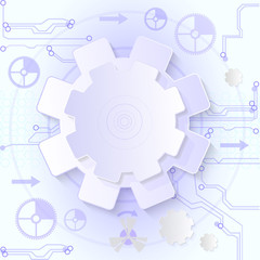 Abstract technological background with various technological ele