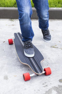 young skateboarder legs skateboarding

