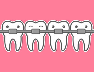 Cartoon tooth braces.