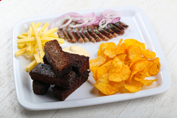 Snack mix - bread, chips and harring