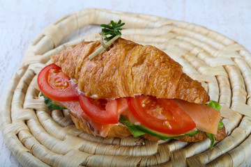 Croissant with salmon
