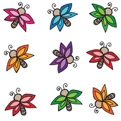 Obraz premium Different color butterflies isolated on white