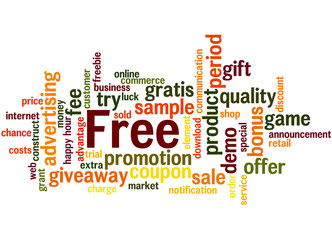 Fototapeta premium Free, word cloud concept 2
