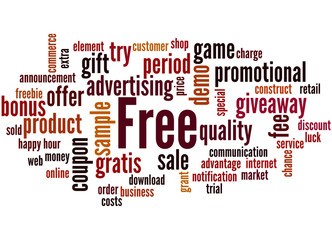 Obraz premium Free, word cloud concept 7
