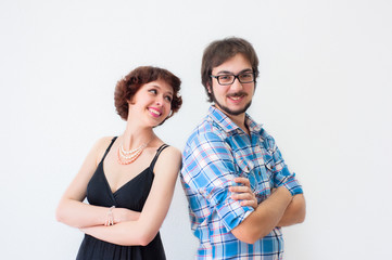 smiling brother and sister