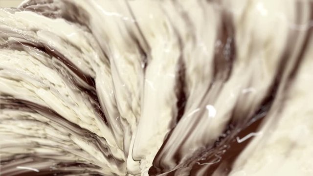 Mix of liquid Chocolate and Milk - Seamless Loop. Series from 1 to 9. 