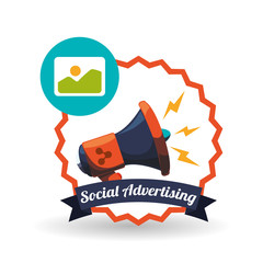 Social Advertising design. Media icon. White background , vector
