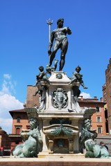 Fototapeta na wymiar Piazza del Nettuno in Bologna, Italy