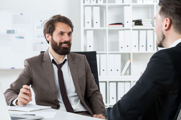 Businessmen discussing future collaboration