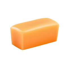 caramel candy on white background