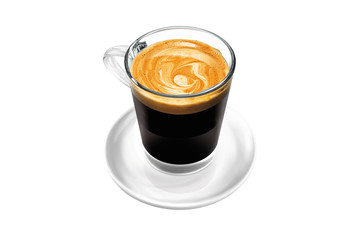 Espresso coffee glass cup isolated white
