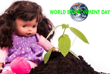 Concept World Environment day,Global credit NASA