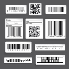 Barcode sticker set vector