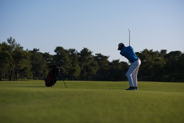 golfer hitting long shot
