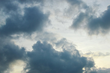 Fototapeta na wymiar Grey stormy dark clouds nature background