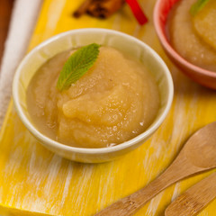 Homemade Applesauce. Selective focus.