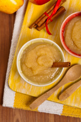 Homemade Applesauce. Selective focus.