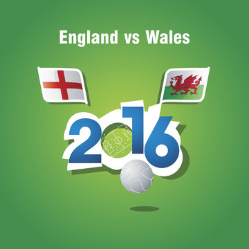 Euro 2016 England vs Wales vector background