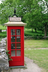 Retro English telephone box