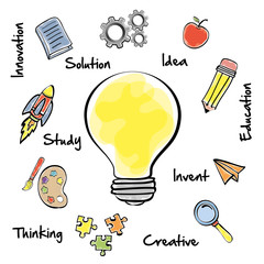 Big idea design. Creative icon. draw illustration , vector