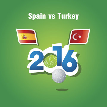 Euro 2016 Spain vs Turkey vector background
