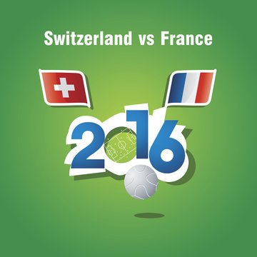 Euro 2016 Switzerland vs France vector background