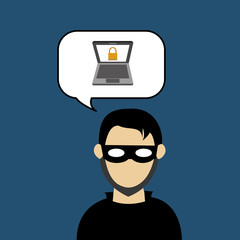 Security system design. protection icon. isolated illustration, vector